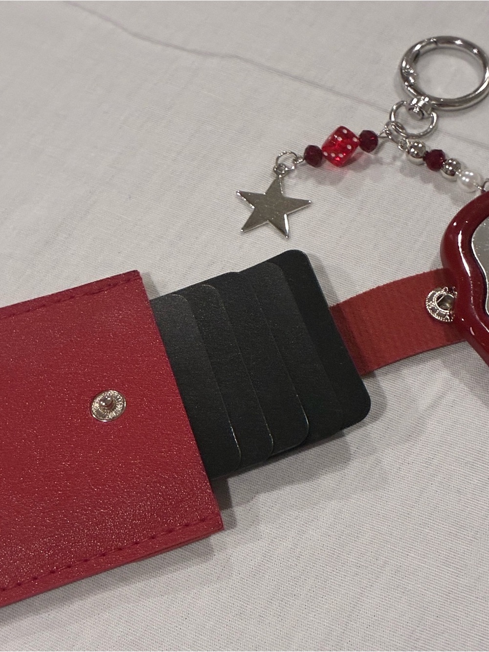 Red Card Holder & Keychain Set - Picture 5 of 6